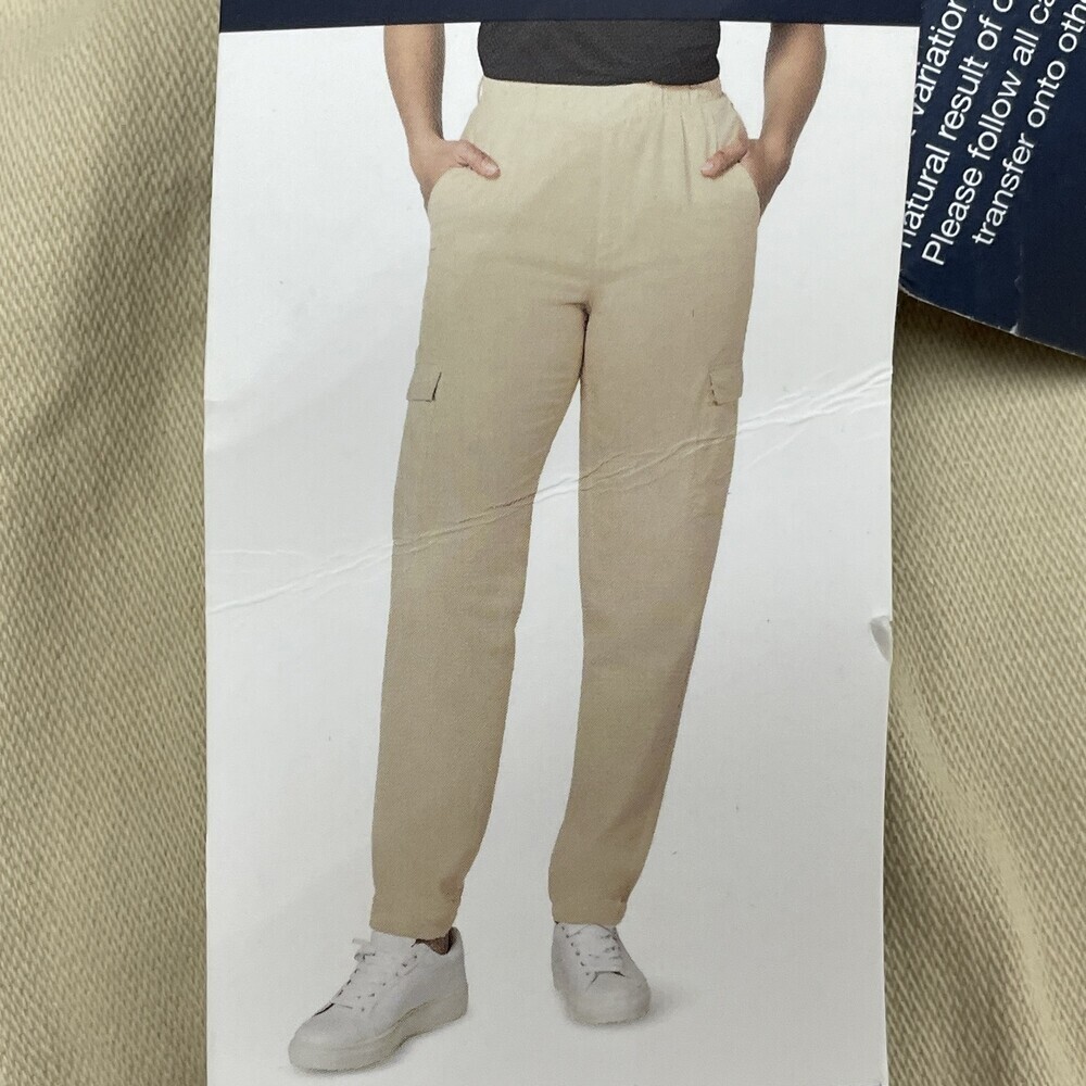 GAP Women's L Twill Cargo Pant Tan d1079